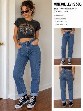 Vintage Levi's Blue Straight Leg Jeans — Classic 90s Fit